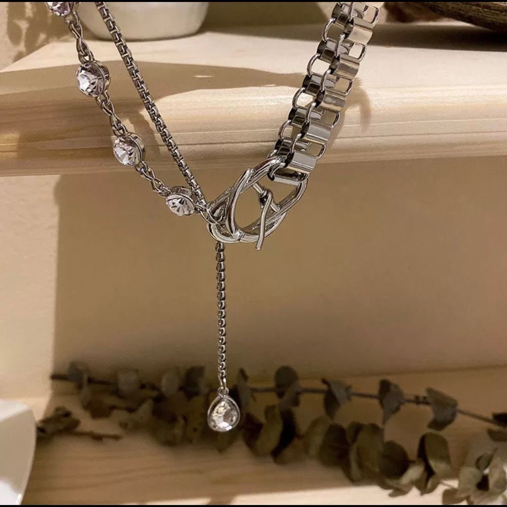 New Crystal Choker Necklace Silver Statement Necklace - Picture 6 of 6